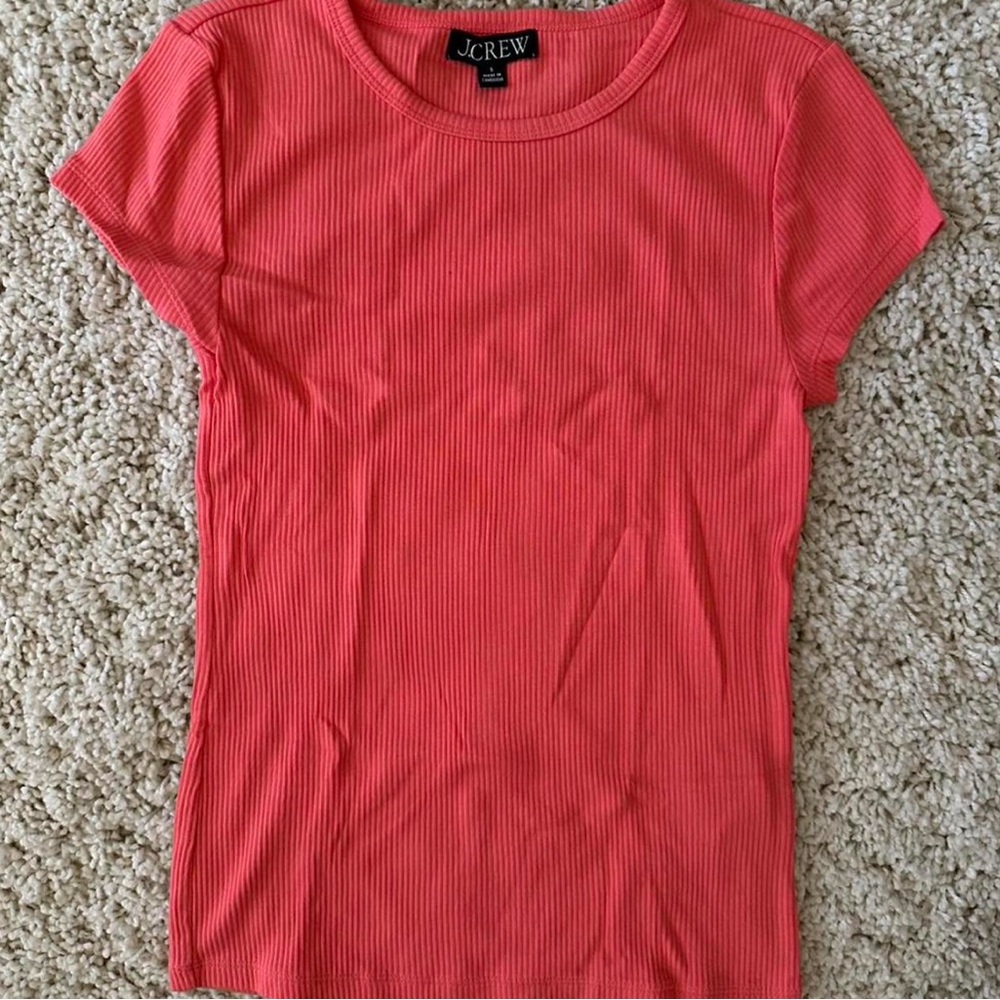 J. Crew Vibrant Coral Short Sleeve Tee